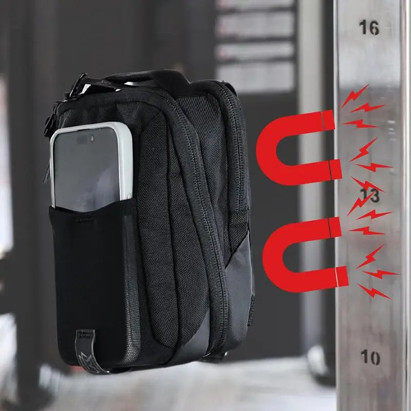Magnetic Gym Phone Sling Bag for Men Women GYM Floor Organizer Sport Chest Crossbody Handle Pouch for Earphone Key Water Bottle